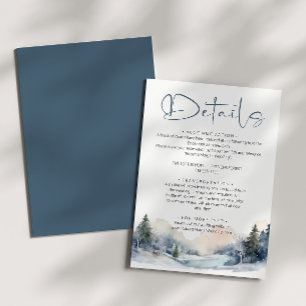 Carte D'accompagnement Rustic Woodland Winter Forest Détails du Mariage