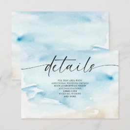 Carte D'accompagnement Rustique Aquarelle Océan Eté Plage Mariage