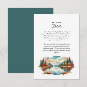 Carte D'accompagnement Rustique Autumn Lakeside Mariage forestier