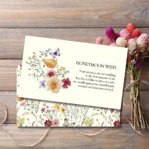Carte D'accompagnement Rustique Bohème Lune de Miel aux Fleurs Sauvages S