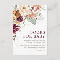 Rustique Boho Bourgogne Floral Livres pour le Baby