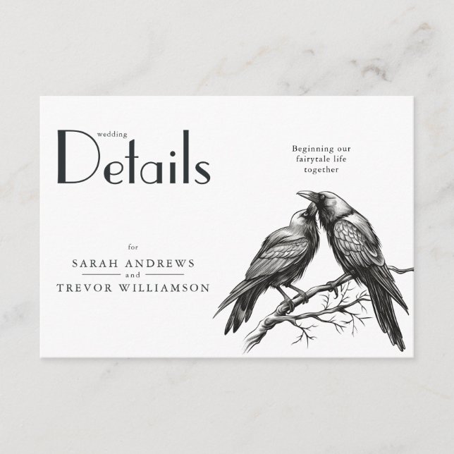 Carte D'accompagnement Rustique Boho Crow Amateurs (Devant)
