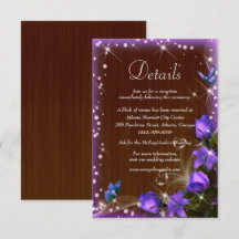 Rustique Bois foncé violet Mariage Floral Détails