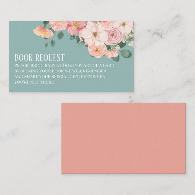Carte D'accompagnement Rustique floral Boho Chic Baby shower Demande de r (Devant / Derrière)