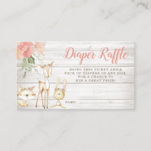 Carte D'accompagnement Rustique Floral Woodland Animaux Fille Déchets Raf