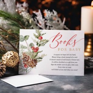 Carte D'accompagnement Rustique hiver feuillage de Noël demande de carnet