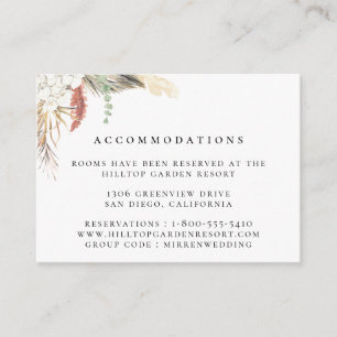 Carte D'accompagnement Rustique Jungle Mariage Hébergements