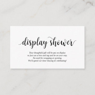 Carte D'accompagnement Rustique moderne, Script noir, douche d'affichage