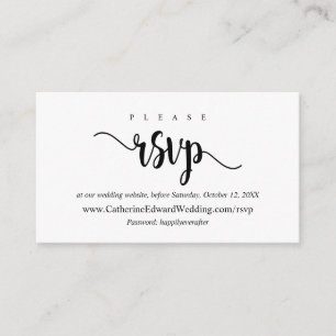 Carte D'accompagnement Rustique moderne, Script noir, site RSVP en ligne