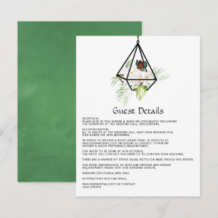 Carte D'accompagnement Rustique Pastel Floral Terrarium Jardin Mariage