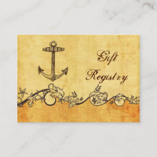 Carte D'accompagnement rustique, vintage, ancre nautique Cadeau registre