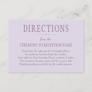Carte D'accompagnement Rustique violet et vert Mariage floral