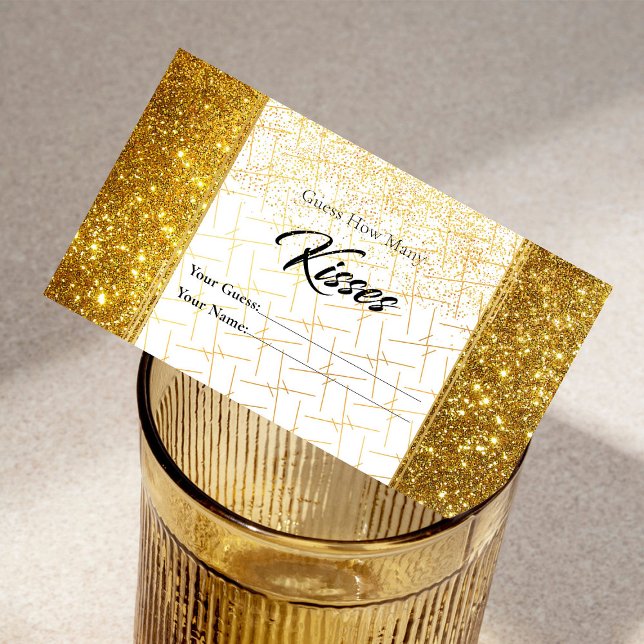 Carte D'accompagnement Sable magique Sparkly Combien de baisers nuptiale (Créateur téléchargé)