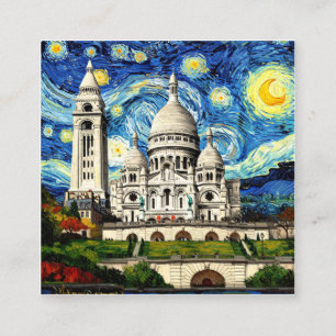 Carte D'accompagnement Sacre-Coeur Paris France Nuit étoilée