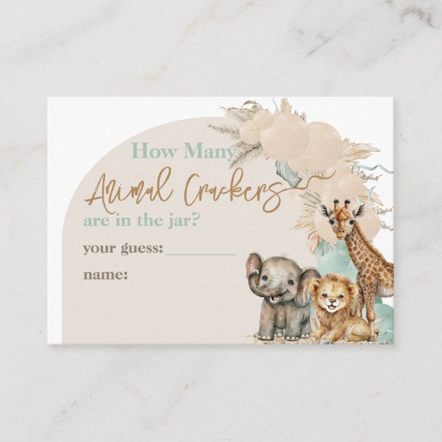 Carte D'accompagnement Safari animal Boho Oh Boy Baby shower Jeu (Devant)