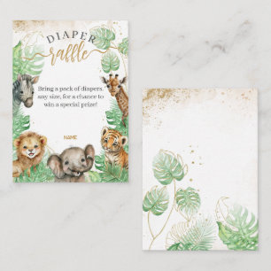 Carte D'accompagnement Safari animal Végétation tropicale Baby shower cou