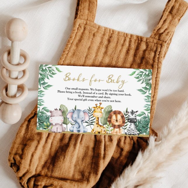 Carte D'accompagnement Safari Animaux Baby shower Book for Baby Endoor (Créateur téléchargé)
