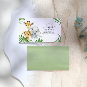 Carte D'accompagnement Safari Animaux Baby shower Déchets Raffle