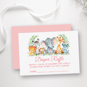 Carte D'accompagnement Safari Animaux Baby shower Déchets Raffle Pochette
