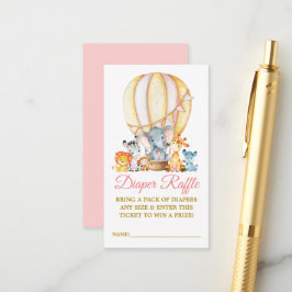 Carte D'accompagnement Safari Animaux Balloon Rose Boulon Déchets Raffle 