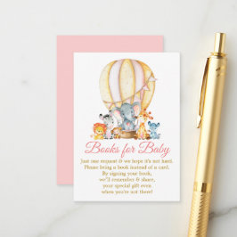 Carte D'accompagnement Safari Animaux Balloons Rose Livres Pour Baby show
