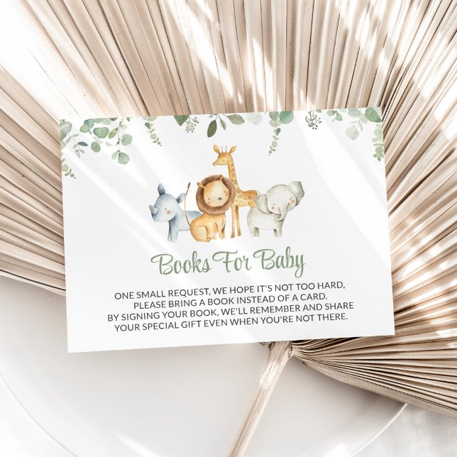 Carte D'accompagnement Safari Animaux, Jungle, Verdure, Livres Pour Bébé (Créateur téléchargé)