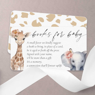 Carte D'accompagnement Safari Animaux Livres pour Bébé Fille Sauvage Un T