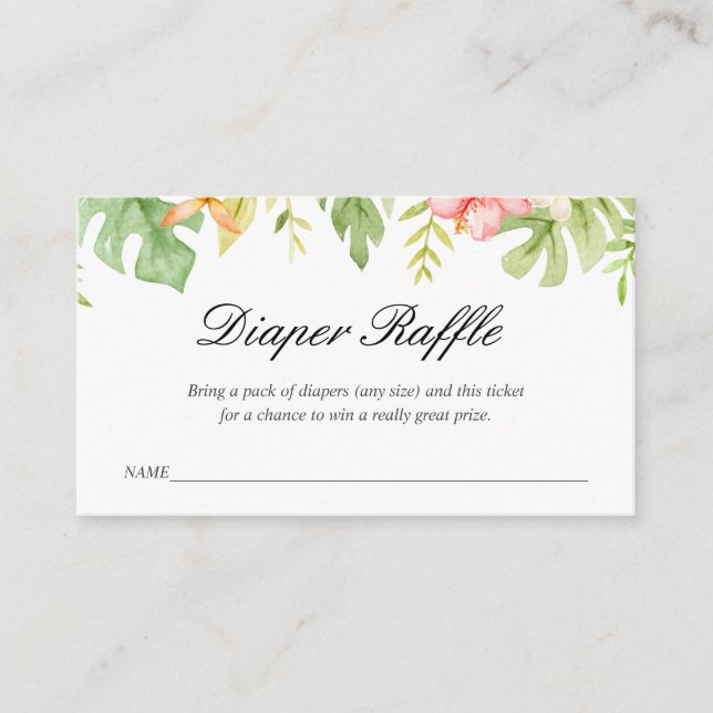 Carte D'accompagnement Safari aquarelle | Baby shower Déchets (Devant)