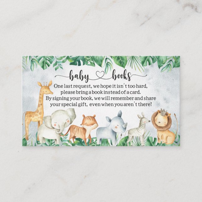 Carte D'accompagnement Safari Baby shower I Anniversaire Demande de réser (Devant)