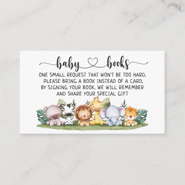 Carte D'accompagnement Safari Baby shower I Anniversaire Demande de réser (Devant)