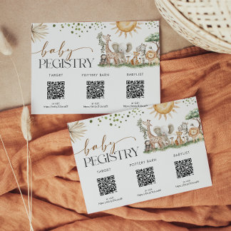 Carte D'accompagnement Safari Gender Neutral Baby Shower Registry Card