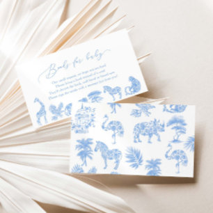 Carte D'accompagnement Safari Livres De Douche Toile Blanc Et Bleu Pour B