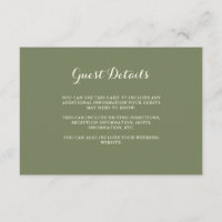 Sage and Ivory Guest Détails