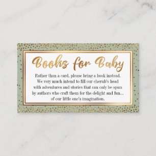 Carte D'accompagnement Sage et Gold Confetti Demande de livre Insertion C