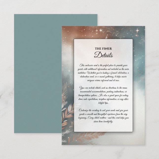 Carte D'accompagnement Sage et Terracotta Stardust Mariage Ciel (Devant / Derrière)