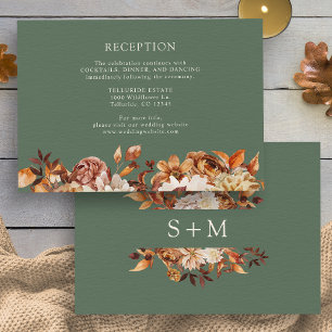 Carte D'accompagnement Sage Fall Terracotta Botanical Wedding Réception