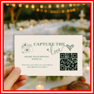 Carte D'accompagnement Sage Green Capture Le Mariage Love QR Code