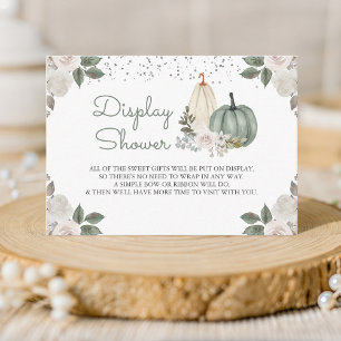 Carte D'accompagnement Sage Green Citrouille Floral Affichage Automne Dou