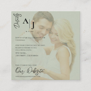 Carte D'accompagnement Sage Green Faux Vellum Détails du Mariage photo