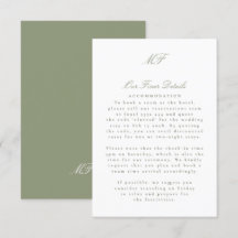 Sage Green Monogram Classic Mariage Détails Info