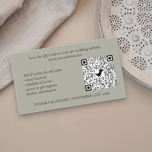 Carte D'accompagnement Sage Green Online RSVP QR Code Mariage