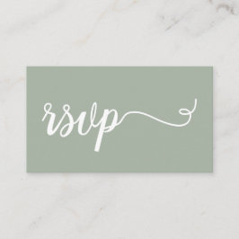 Carte D'accompagnement Sage green script Details Site web Mariage QR code