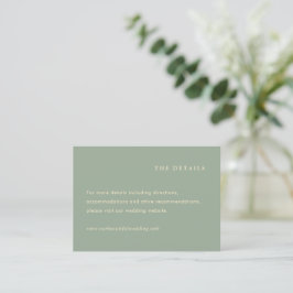 Carte D'accompagnement Sage Green Simple Modern Wedding
