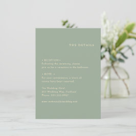 Carte D'accompagnement Sage Green Simple Modern Wedding