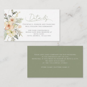 Carte D'accompagnement Sage Green Winter Floral Woodland Détails du Maria