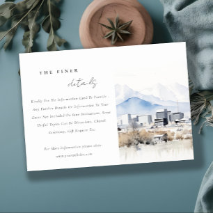 Carte D'accompagnement Salt Lake City Utah Watercolor Mariage Détail
