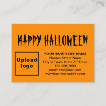Salutation d'Halloween d'affaires sur couleur oran
