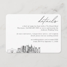 Carte D'accompagnement San Antonio Mariage Hotel Détails du bloc de chamb