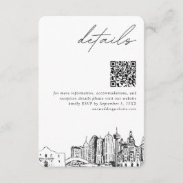 Carte D'accompagnement San Antonio Mariage Moderne Détails QR Code