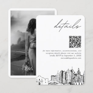 Carte D'accompagnement San Antonio Mariage Moderne Détails QR Code